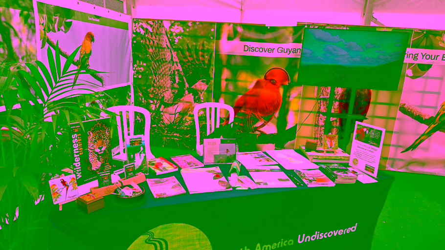Guyana Tourism Authority exhibition table at Global Birdfair 2026