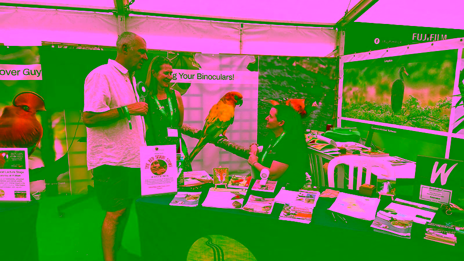 Tony Thorne, Claire Thorne and Kayla de Freitas at the Guyana stand