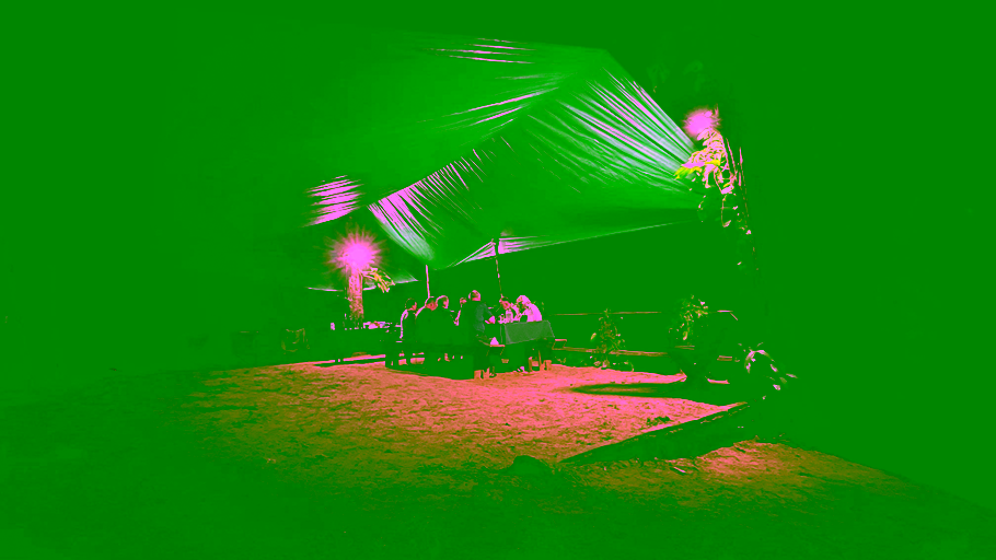 dining area at night mapari wilderness camp